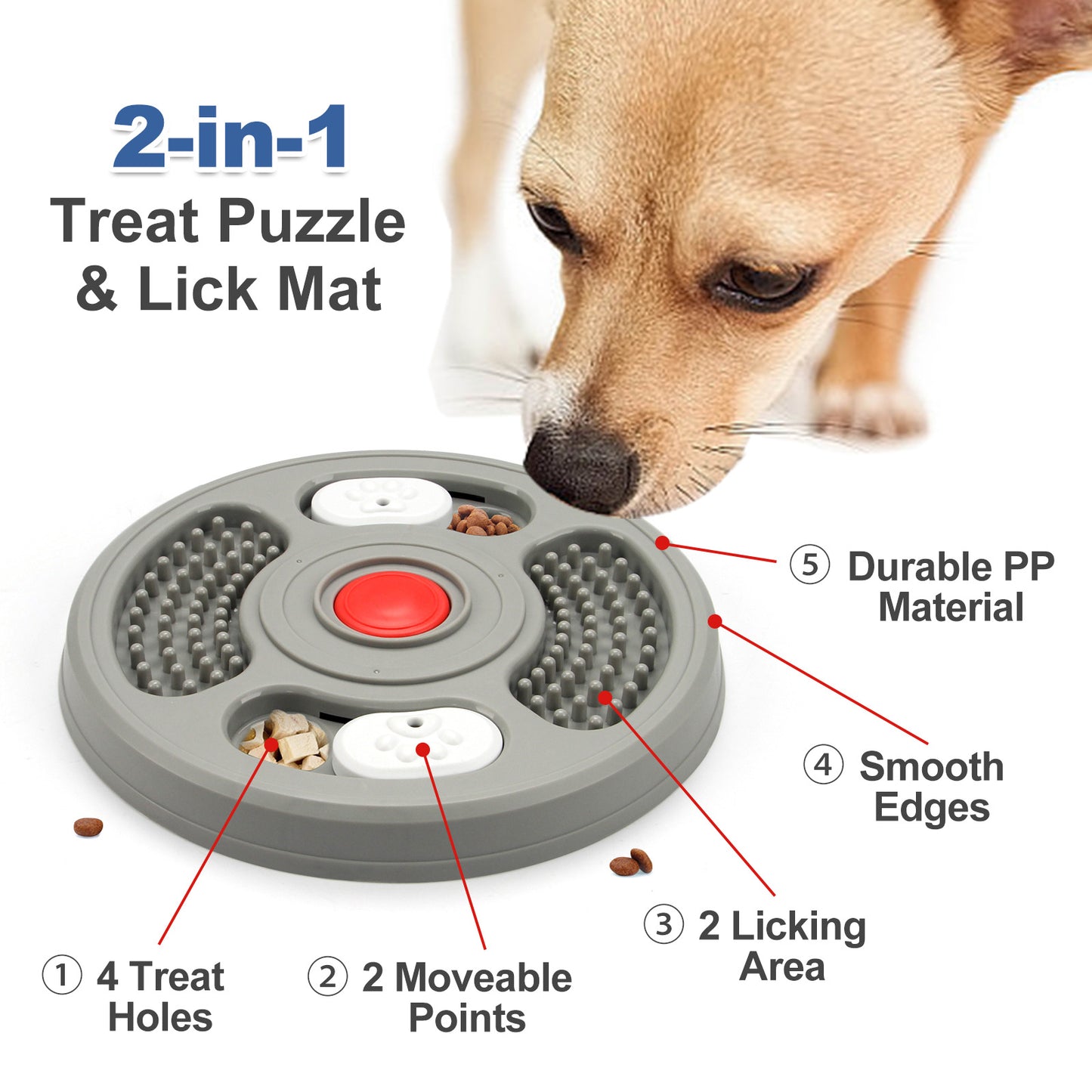 Calming 2-in-1 Slow Feeder & Lick Mat for Dogs | Petora